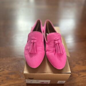 J. Crew Pink Suede Flats Classic Loafers